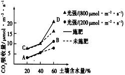 為探究影響光合作用強度的因素,將同一品種玉米苗置于25 條件下培養(yǎng),實驗結果如圖所示 下列分析不正確的是 a.與d點相比,a點條件下限制光合作用強度的因 素是土壤水分含量